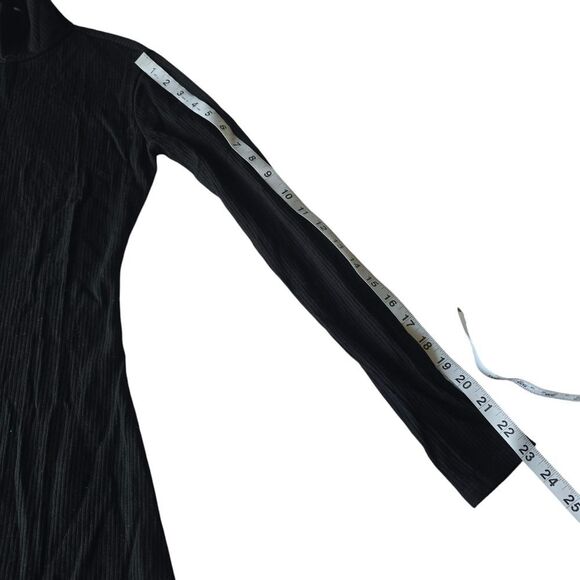 Reformation -739 Women's Black Rib Turtleneck Short Dress Long Sleeve‎ XS - Picture 10 of 11